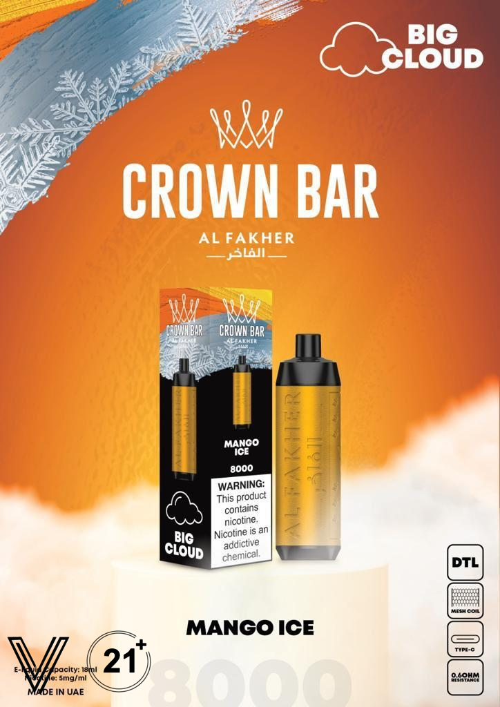 Al Fakher Crown Bar 8000 Puffs Best Disposable Al Fakher Crown Bar 8000 Puffs Best Disposable