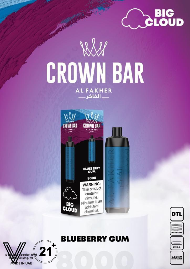 Al Fakher Crown Bar 8000 Puffs Best Disposable Al Fakher Crown Bar 8000 Puffs Best Disposable