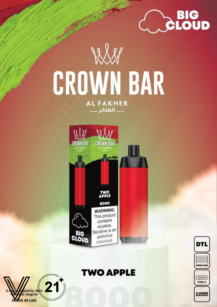 Al Fakher Crown Bar 8000 Puffs Best Disposable Al Fakher Crown Bar 8000 Puffs Best Disposable