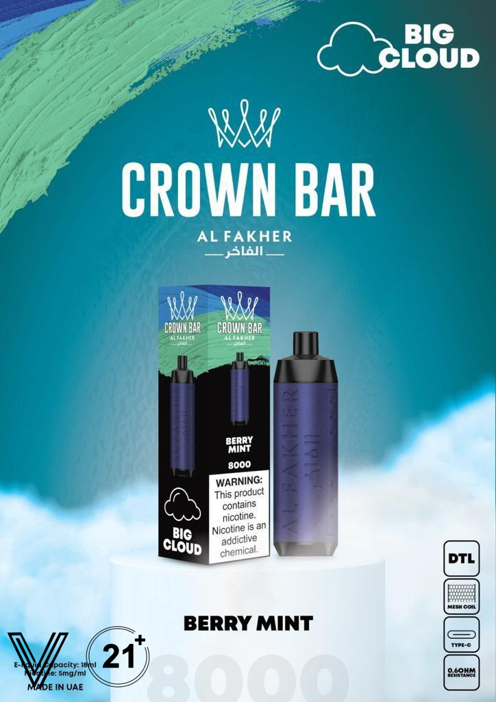 Al Fakher Crown Bar 8000 Puffs Best Disposable Al Fakher Crown Bar 8000 Puffs Best Disposable