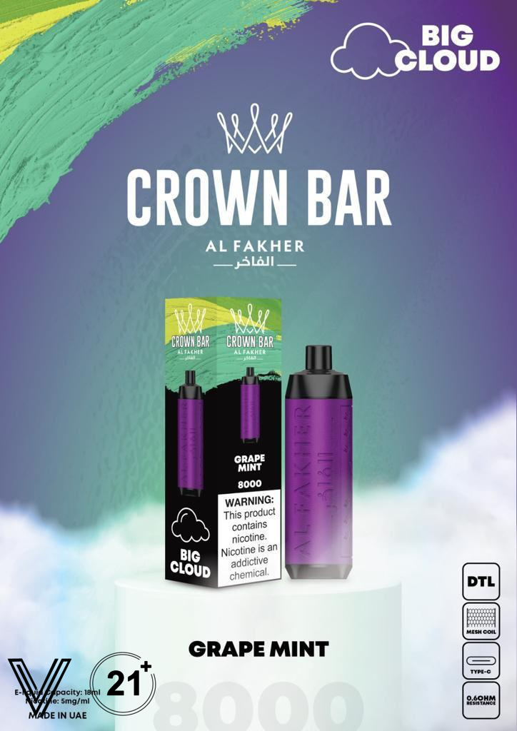 Al Fakher Crown Bar 8000 Puffs Best Disposable Al Fakher Crown Bar 8000 Puffs Best Disposable