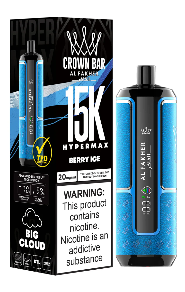 AL FAKHER Crown bar 15000 Puffs 5MG Rechargeable Disposable Vape in Dubai AL FAKHER Crown bar 15000 Puffs 5MG Rechargeable Disposable Vape in Dubai