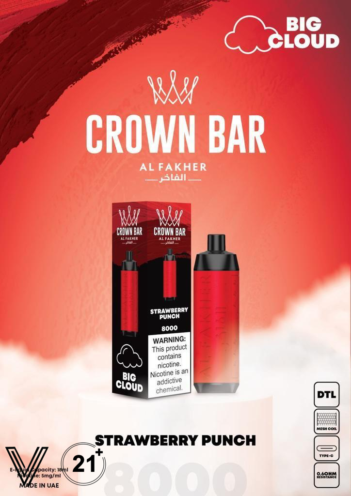 Al Fakher Crown Bar 8000 Puffs Best Disposable Al Fakher Crown Bar 8000 Puffs Best Disposable