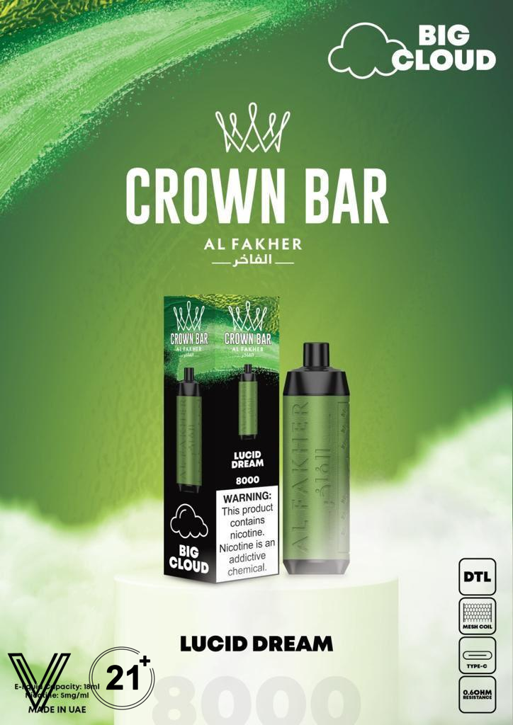 Al Fakher Crown Bar 8000 Puffs Best Disposable Al Fakher Crown Bar 8000 Puffs Best Disposable