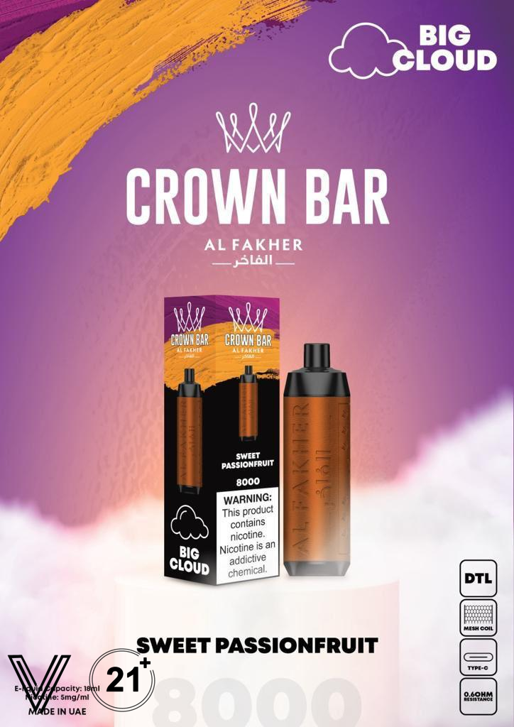 Al Fakher Crown Bar 8000 Puffs Best Disposable Al Fakher Crown Bar 8000 Puffs Best Disposable