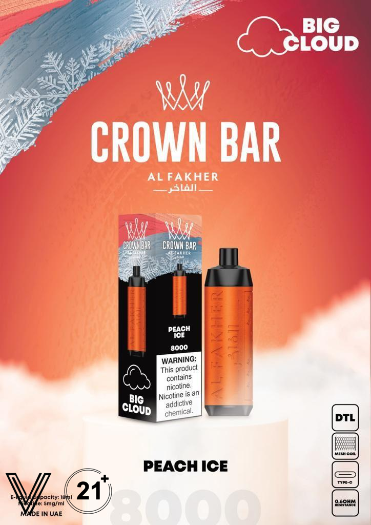 Al Fakher Crown Bar 8000 Puffs Best Disposable Al Fakher Crown Bar 8000 Puffs Best Disposable