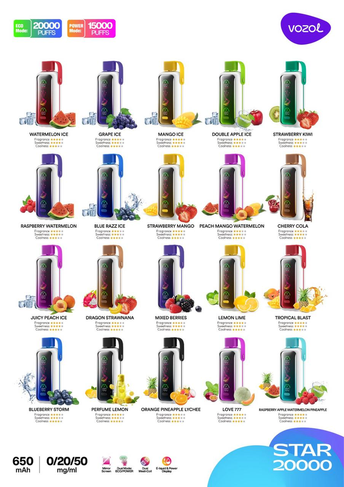 Vozol Star 20000 Puffs Disposable Vape in Dubai Vozol Star 20000 Puffs Disposable Vape in Dubai