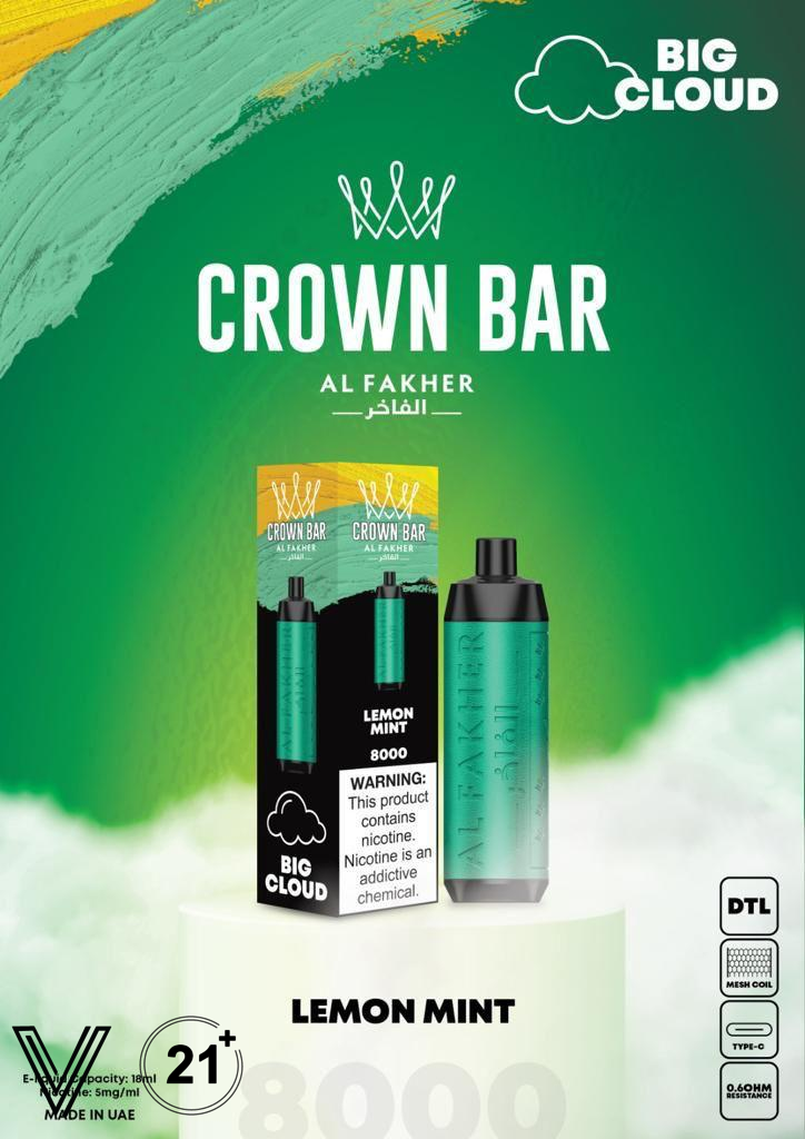 Al Fakher Crown Bar 8000 Puffs Best Disposable Al Fakher Crown Bar 8000 Puffs Best Disposable