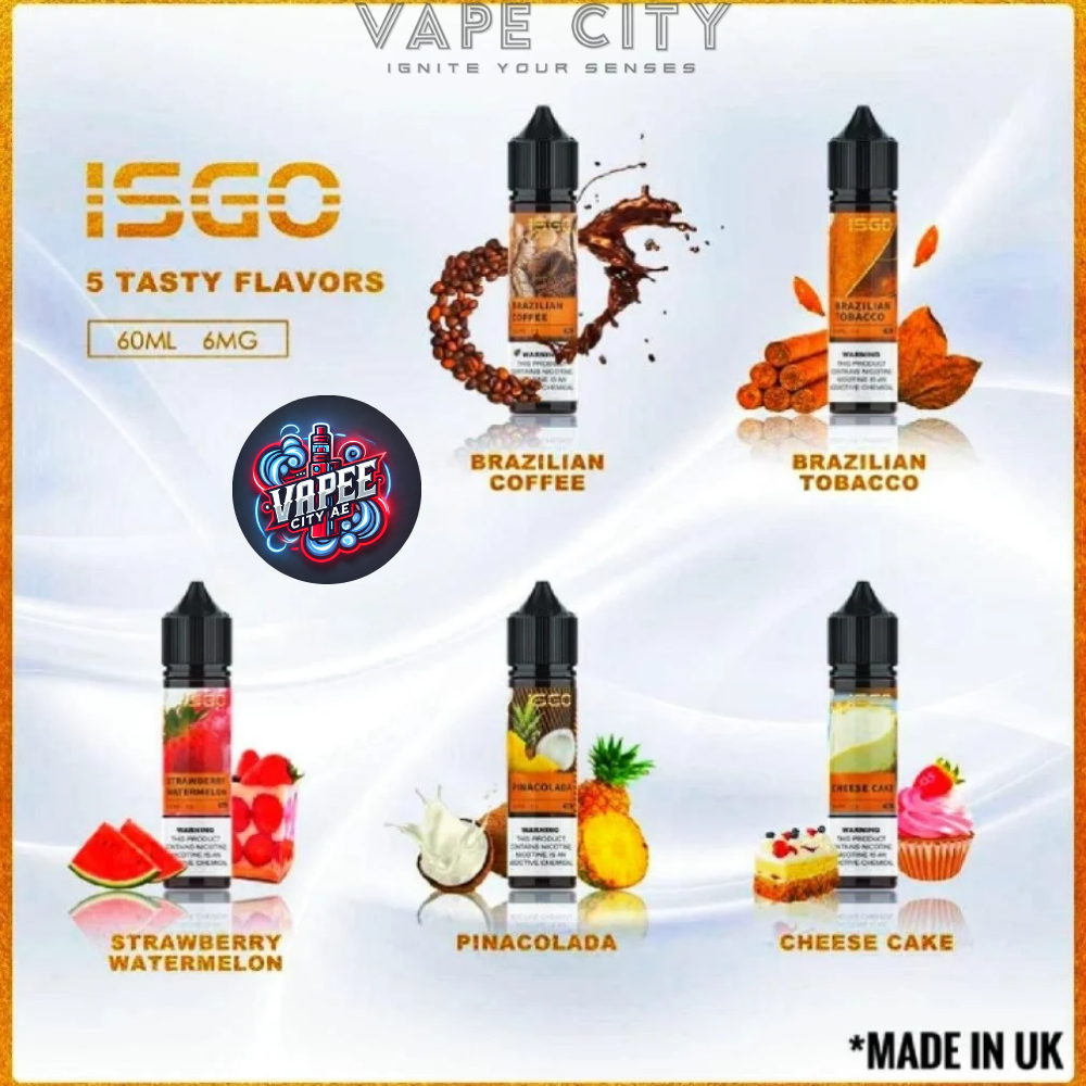 Isgo 3mg & 6mg 60ml E-Liquid In Dubai Isgo 3mg & 6mg 60ml E-Liquid In Dubai