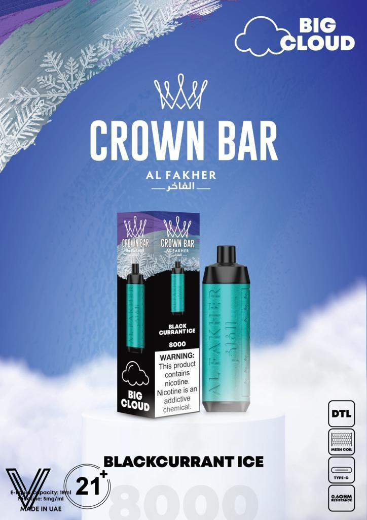 Al Fakher Crown Bar 8000 Puffs Best Disposable Al Fakher Crown Bar 8000 Puffs Best Disposable