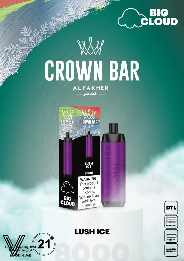 Al Fakher Crown Bar 8000 Puffs Best Disposable Al Fakher Crown Bar 8000 Puffs Best Disposable